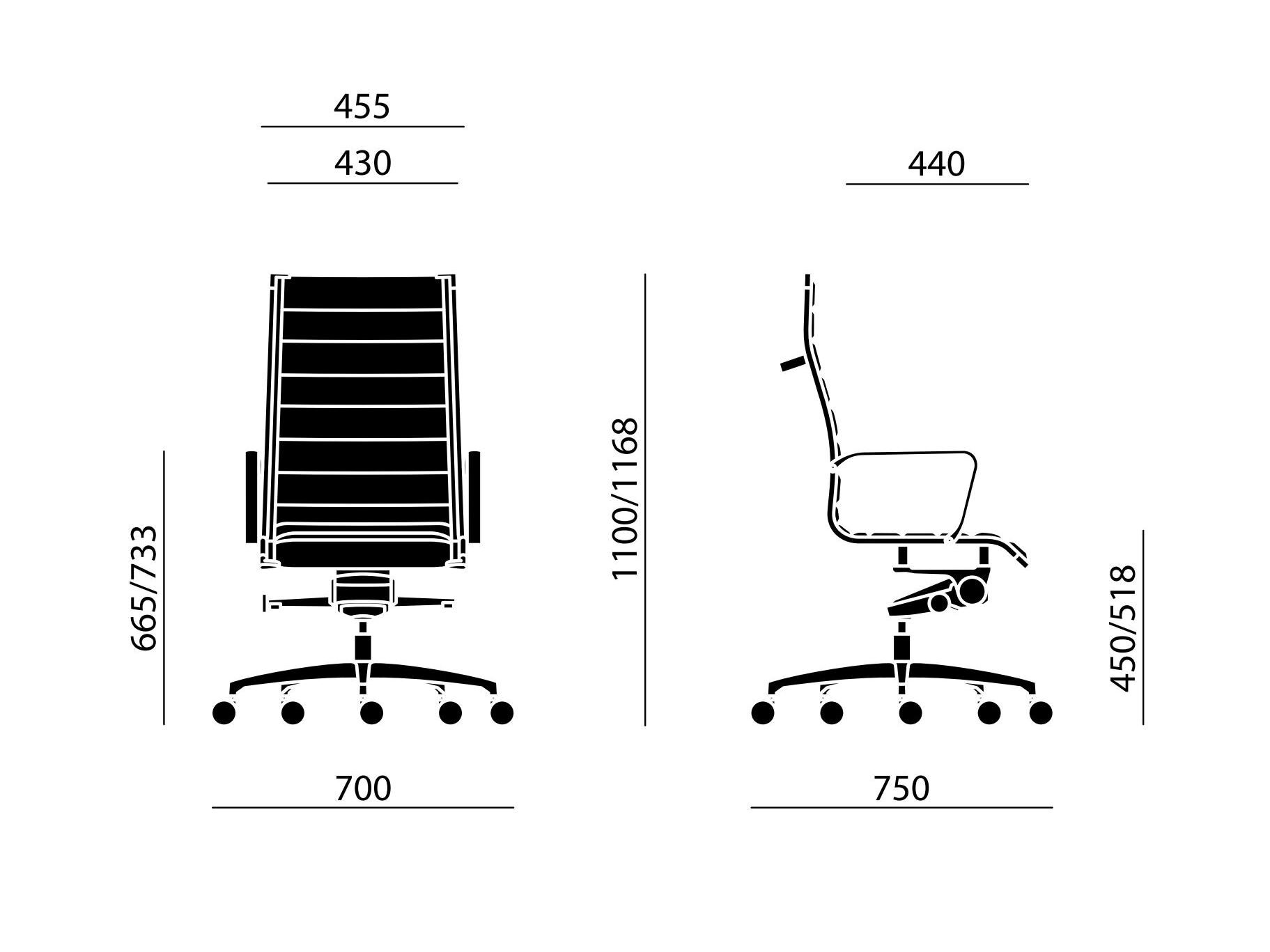 5-спицевое регулируемое по высоте вращающееся офисное кресло Nahu Aalborg Line ARCH-00059260 - Вид №2