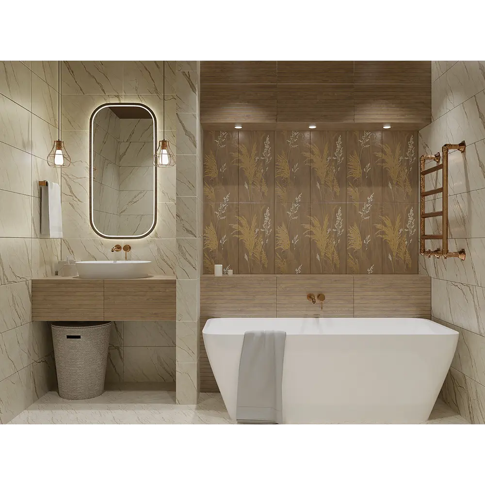 Плитка настенная Azori Forest Naturale 31.5x63 см 1.59 м² матовая цвет бежевый мрамор STLM-2119180 - Вид №6