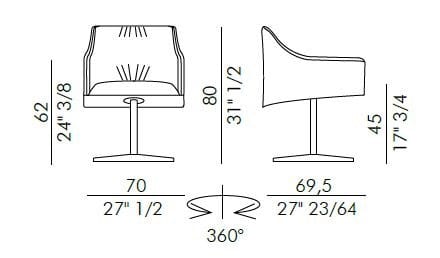 Кожаный спиц поворотный стул EFORMA Isidora ARCH-00111687 - Вид №5