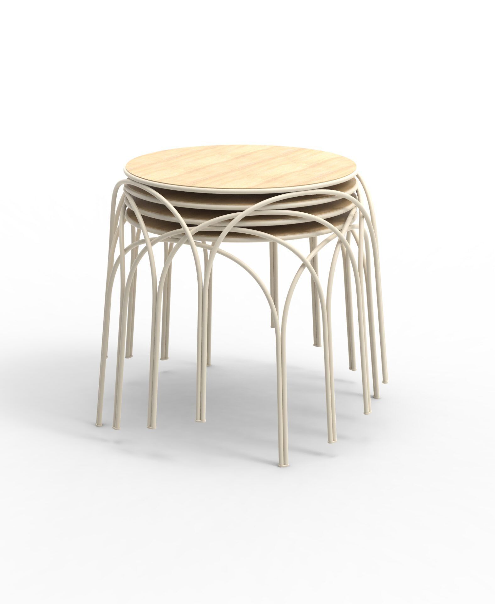 Деревянный круглый штабелируемый журнальный столик Wiener GTV Design Ample ARCH-00112024 - Вид №2