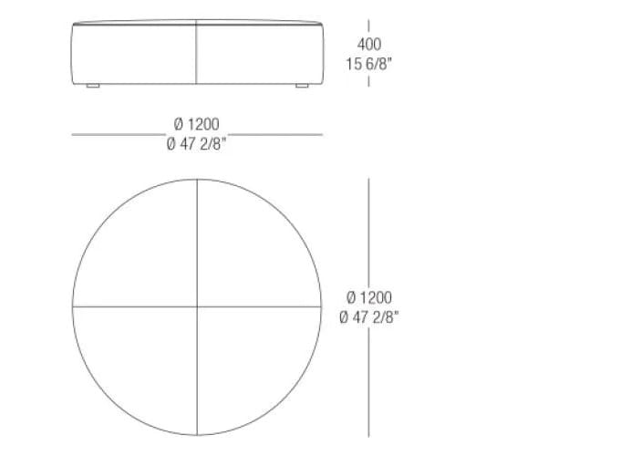Круглый кожаный пуф MisuraEmme STONE ARCH-00069581 - Вид №1