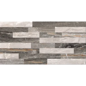 Керамогранит Vitra Bergamo 3D 30x60 см 1.08 м² цвет серо-коричневый