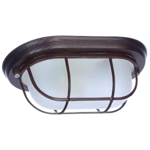 Светильник для сауны овальный с решёткой 1xE27x60 Вт, цвет венге, IP65