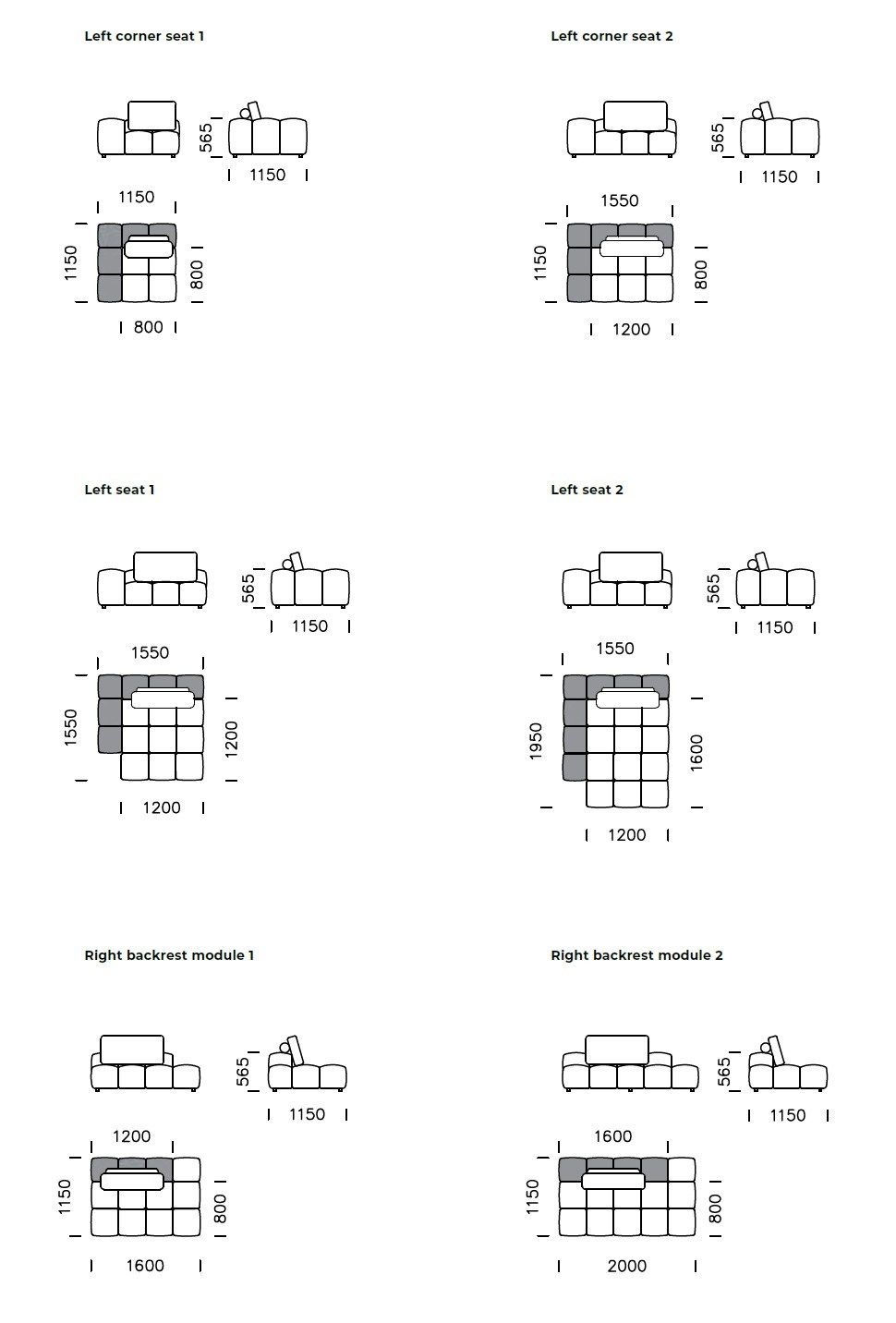 Угловой диван из ткани Nobonobo Lanube ARCH-00123328 - Вид №6