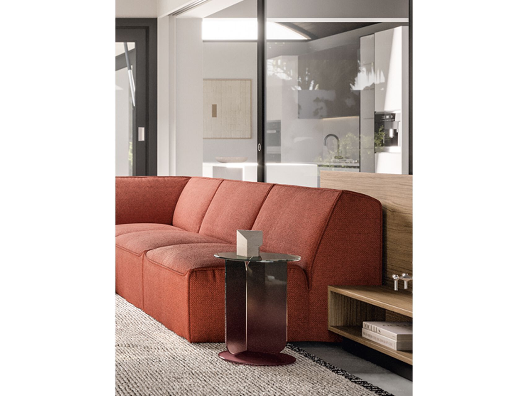 Стеклянный овальный журнальный столик Santalucia Mobili Homy ARCH-00081944