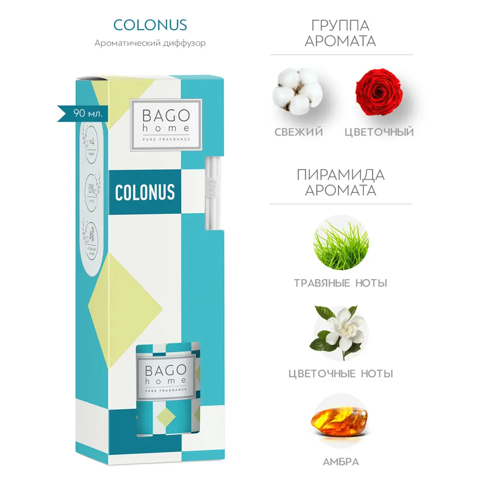 Ароматический диффузор Bago Home Colonus 90 мл STLM-2188541 - Вид №1