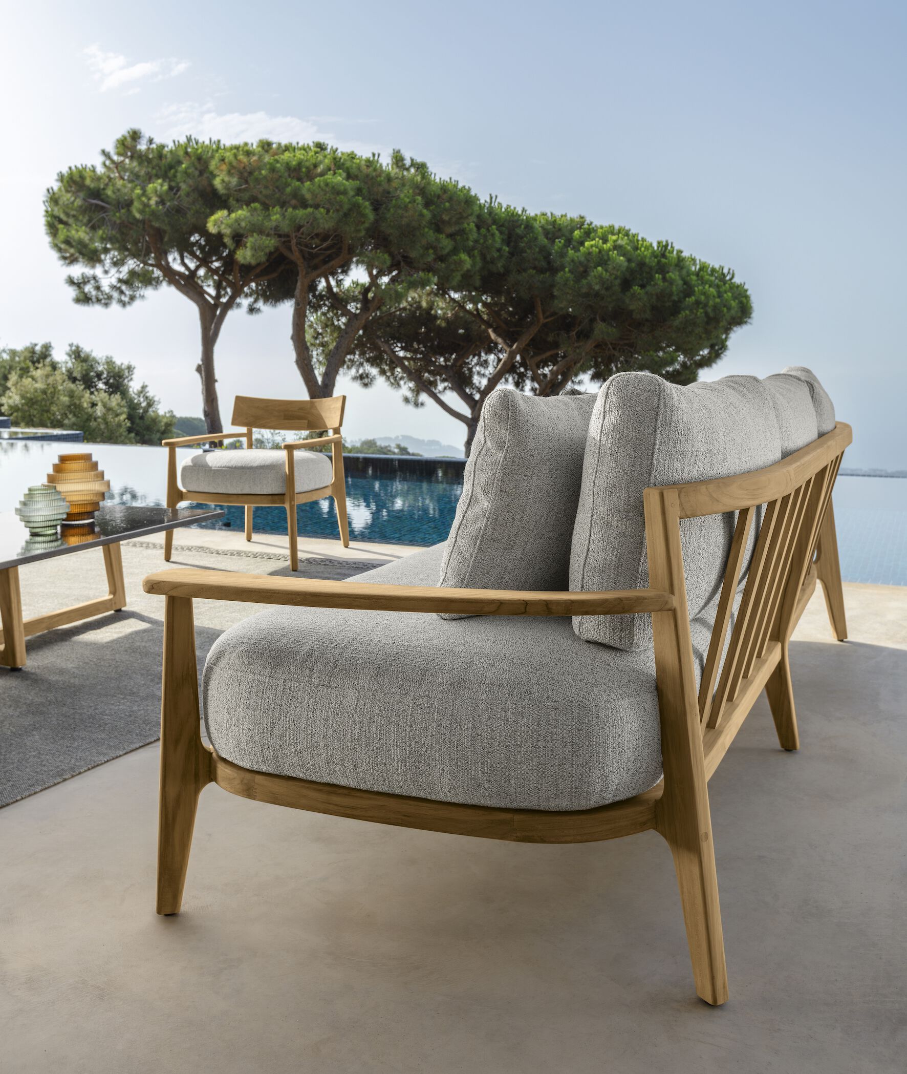 3-местный диван из ткани и тика Talenti Ever ARCH-00114063 - Вид №1