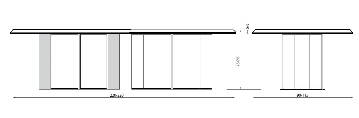 Прямоугольный стол из ископаемого дуба Teúkhō PYTHAGORAS ARCH-00010077 - Вид №3