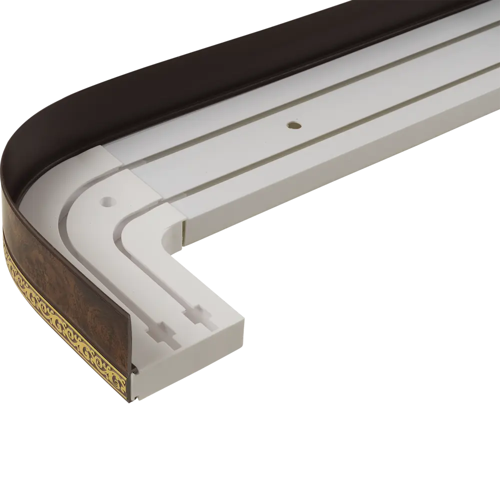 Карниз шинный двухрядный Domlegrand Грация 240 см пластик цвет корень ореха STLM-2202848 - Вид №2