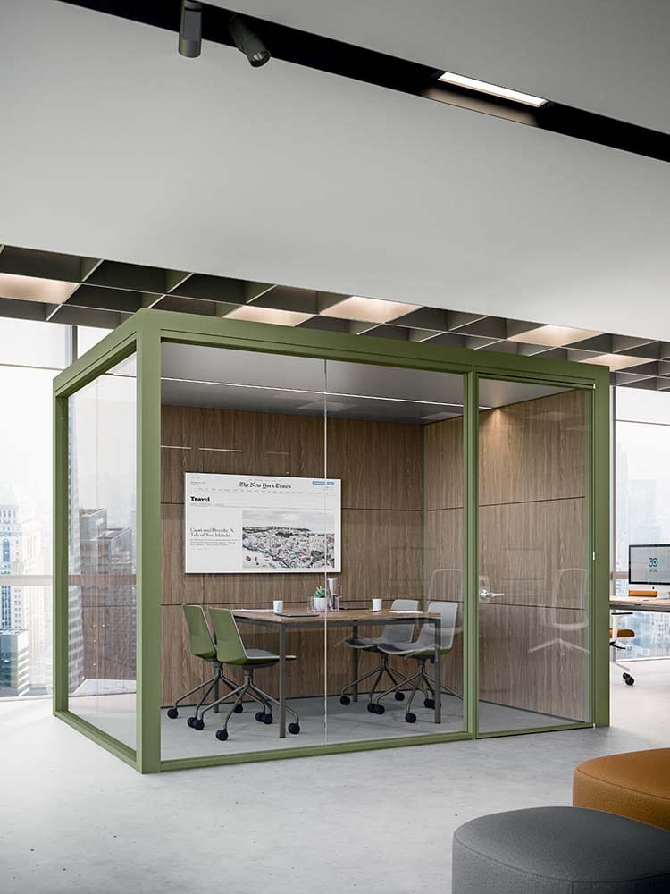 Многосторонняя акустическая офисная кабина со встроенным освещением Quadrifoglio Group дизайн-офис ARCH-00017904 - Вид №5