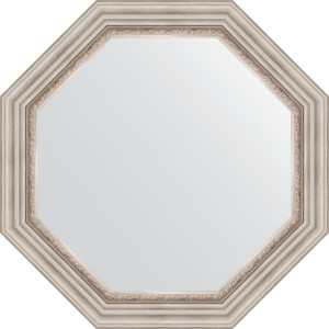 BY 3789 Зеркало в багетной раме - римское серебро 88 mm EVOFORM Octagon