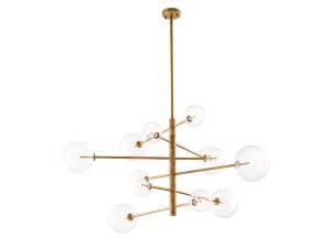 Стеклянный и металлический светодиодный подвесной светильник