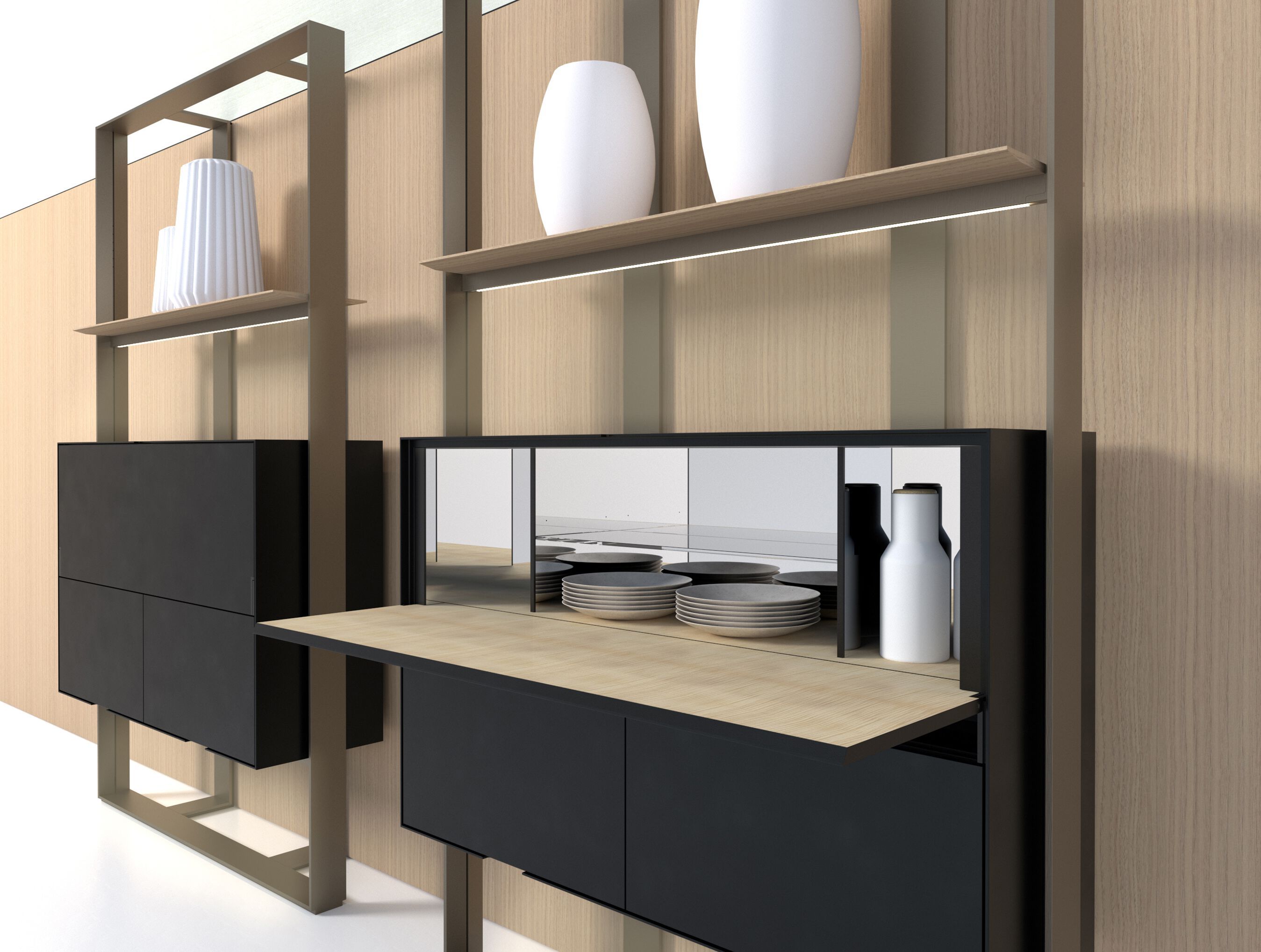 Экструдированный алюминиевый книжный шкаф B&B Italia FLAT.C FRAME ARCH-00061922 - Вид №2