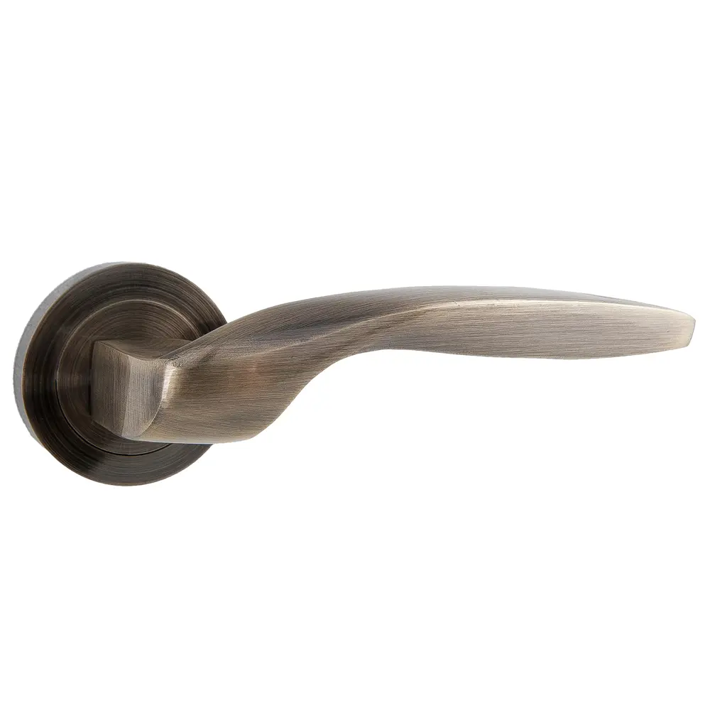 Ручки дверные на розетке Euro AB-045, алюминий, цвет старая бронза STLM-2003027