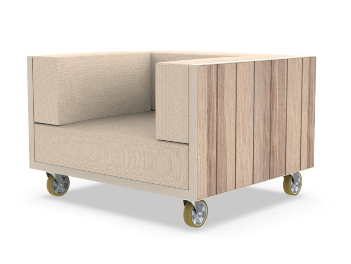 Алюминиевое и деревянное садовое кресло с подлокотниками Vondom Vineyard ARCH-00066003 - Вид №15