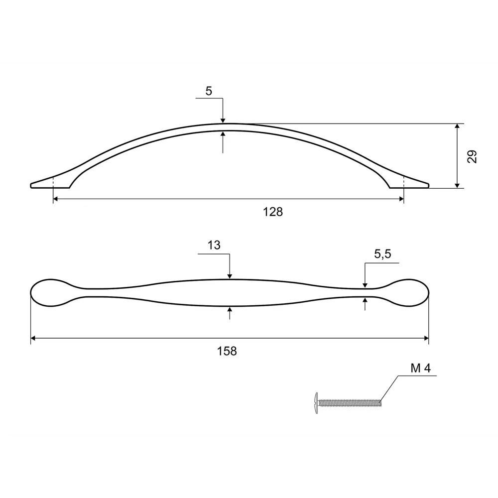 Мебельная ручка-скоба 1082.128.BLMATT 128 мм матовый черный PALLADIUM STLM-2108646 - Вид №3