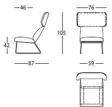 Кресло с салазками из ткани SANCAL ARCH-00140562