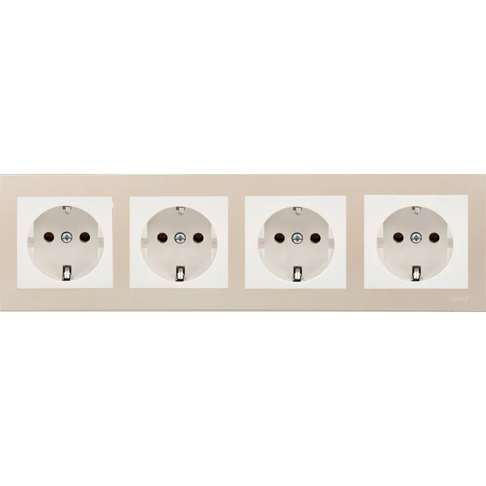 Рамка для розеток и выключателей Lezard Rain 4 поста, цвет жемчужно-белый матовый STLM-2116966 - Вид №4