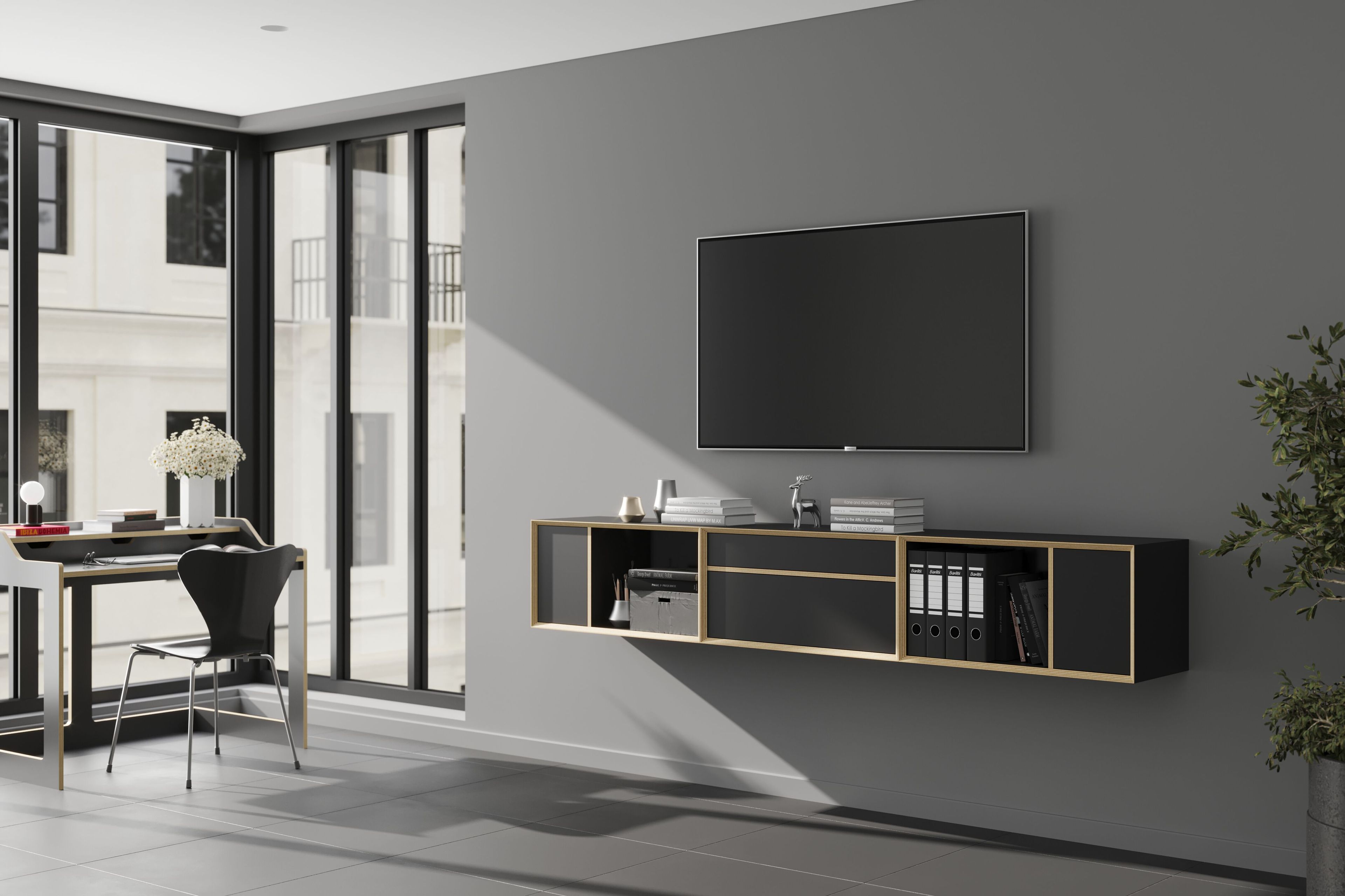 Секционный шкаф из березы Müller Small Living VERTIKO ARCH-00100217 - Вид №2