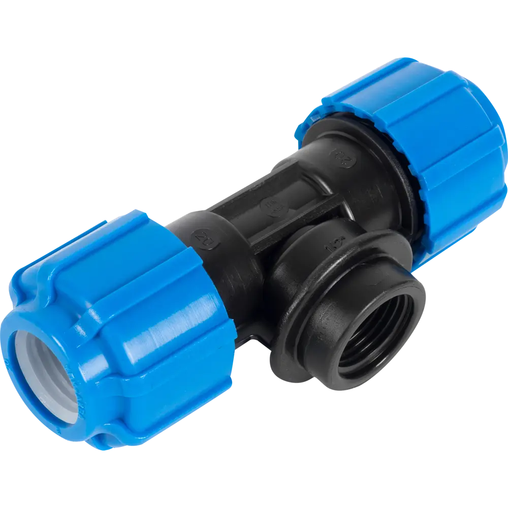 Тройник комбинированный ПОЛИТЭК 20x1/2"x20 мм для водопроводных систем 13503221 STLM-0003224