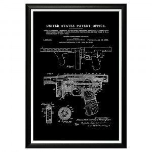 896521390_1818 Арт-постер «Патент Джона Томпсона на ствольную коробку оружия» Object Desire