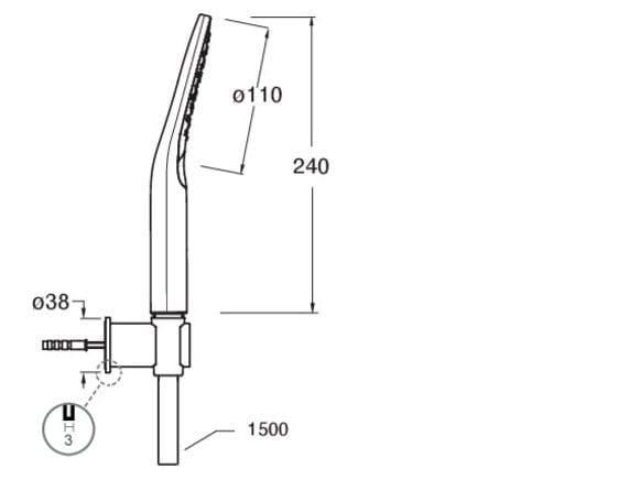 Настенный ручной душ с шлангом с системой защиты от накипи CRISTINA Rubinetterie дополнения для душа / ванны / умывальника-Shower &amp ARCH-00108020 - Вид №2