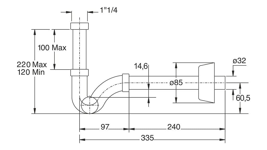 Сифон для умывальника и биде Bonomini Esse ARCH-00049063 - Вид №1