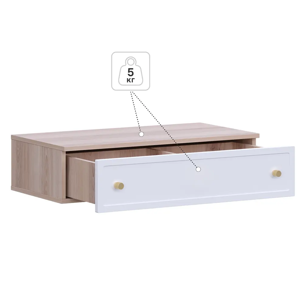 Консоль KONSENSA Лион Амьен 80x20x41.7 см ЛДСП цвет белый/коричневый STLM-2144824 - Вид №5