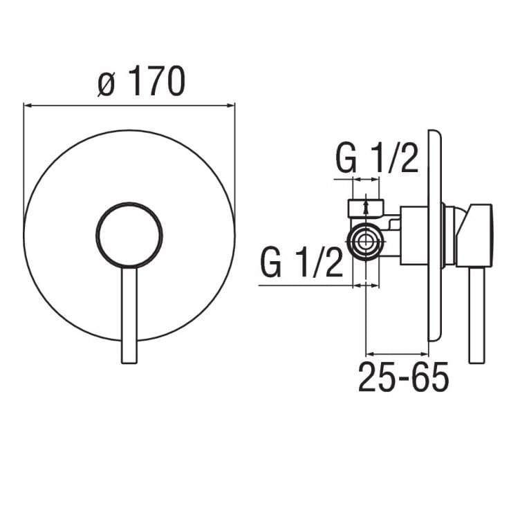 Однорычажный смеситель для душа Nobili Live ARCH-00132241 - Вид №2