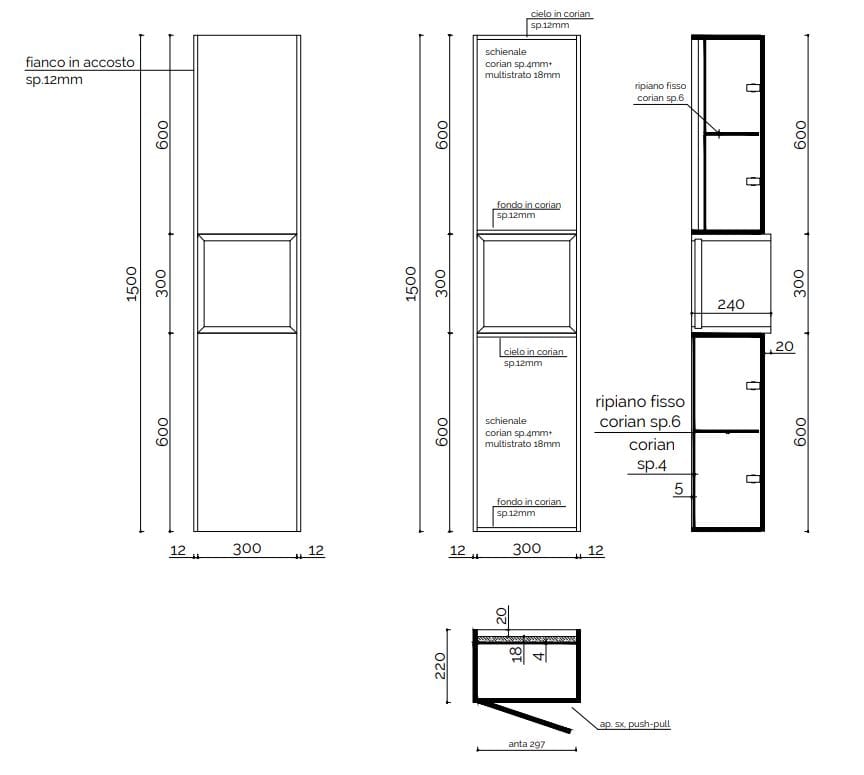 Навесной шкаф для ванной комнаты Corian® Acquapazza Corian ® elements ARCH-00060532 - Вид №3