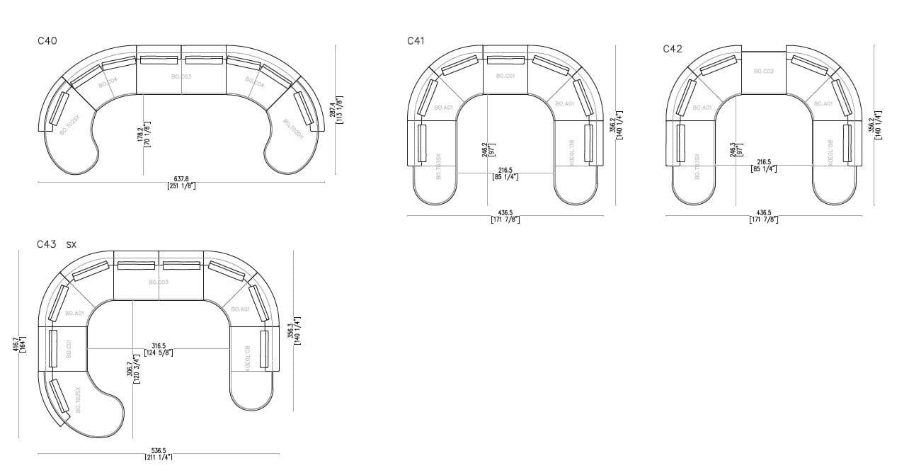 Секционный диван из изогнутой ткани Sicis Botero ARCH-00116512 - Вид №16