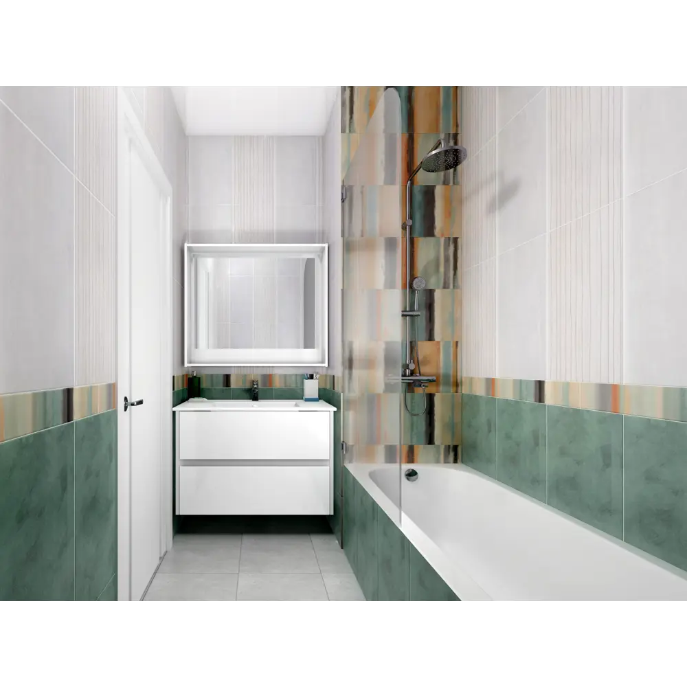 Декор «Новус Радуга» 9.5х60 см цвет бирюзовый BELANI STLM-2023427 - Вид №3