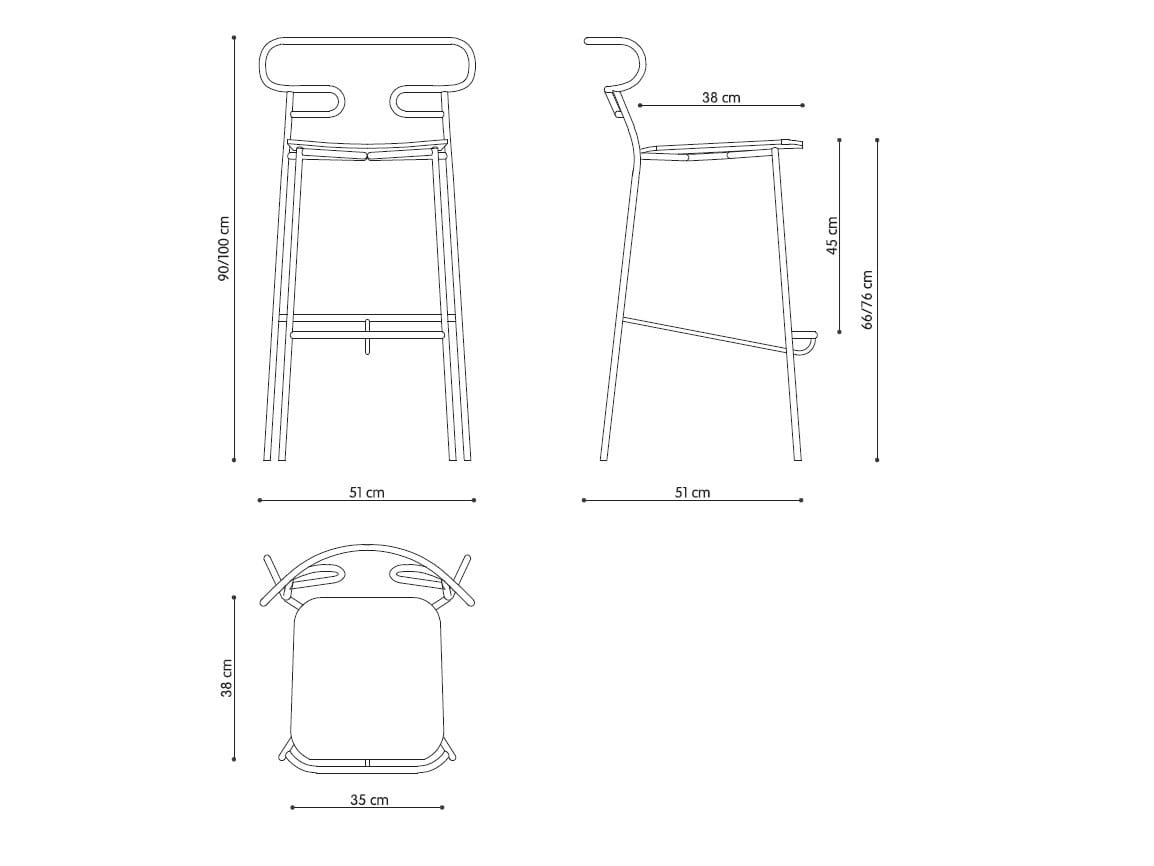 Металлический и полиуретановый табурет с подставкой для ног TrabA' Генуя ARCH-00044939 - Вид №8