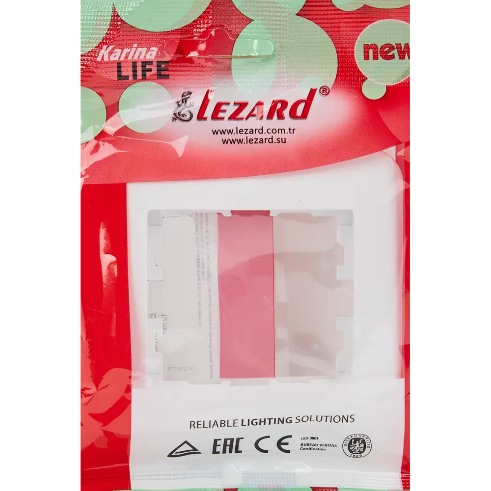 Рамка для розеток и выключателей Lezard Karina Life 1 пост горизонтальная цвет белый STLM-2169441 - Вид №2