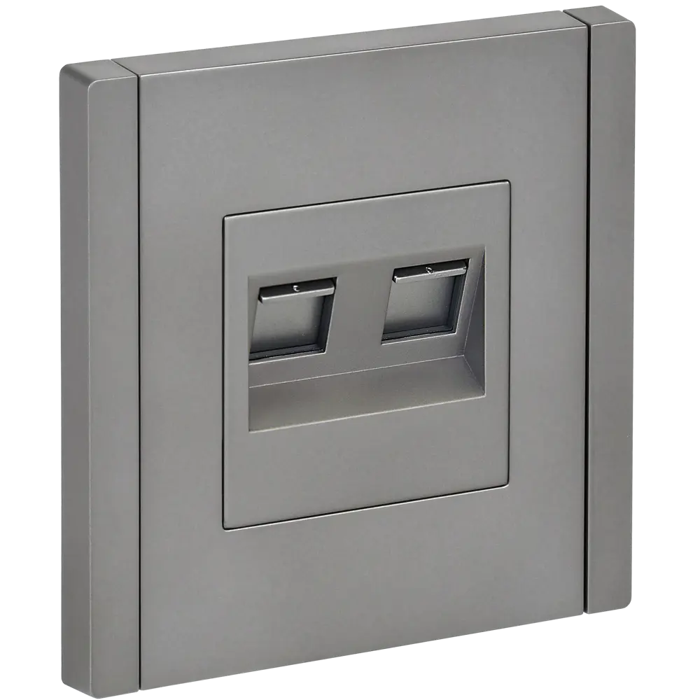 Розетка встраиваемая двойная IEK Forte&Piano RJ45 cat 5е цвет сталь STLM-2205033