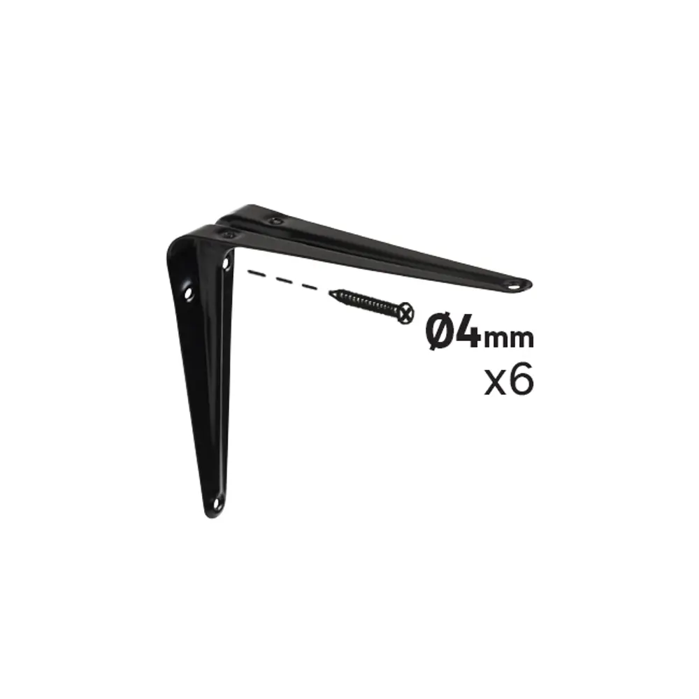 Утилитарный кронштейн Normo 12.5x15 см нагрузка до 13 кг цвет черный 89438016 STLM-2179840 Santreyd  - Вид №4