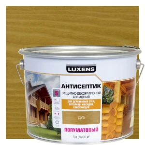 Антисептик алкидный Luxens полуматовый дуб 9 л для защиты древесины 89348784