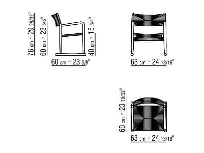 Кресло из массива дерева с подлокотниками Flexform Kim ARCH-00006294 - Вид №4