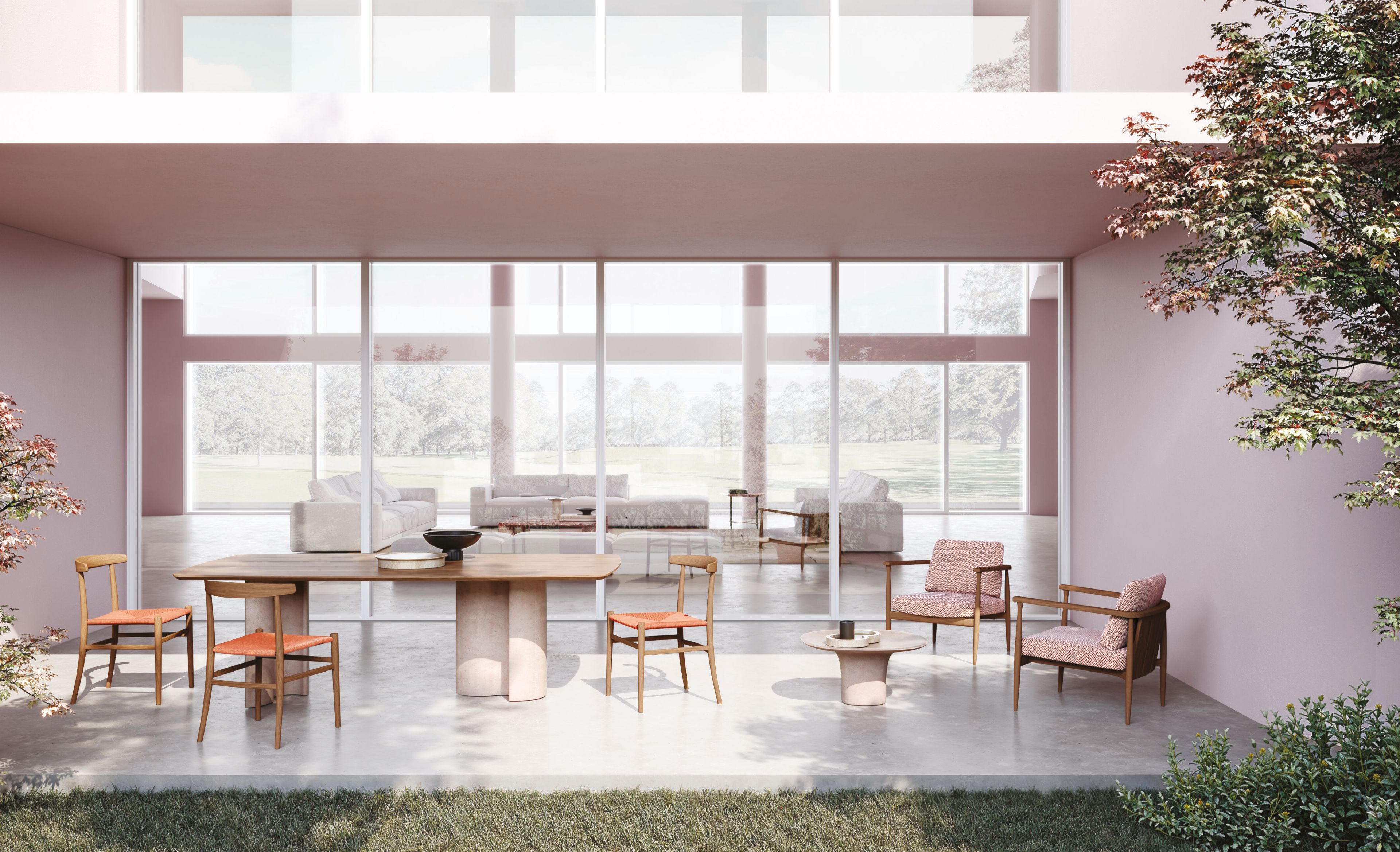 Прямоугольный бетонный стол и шиповник Casamilano VIRGOLA ARCH-00022661 - Вид №6