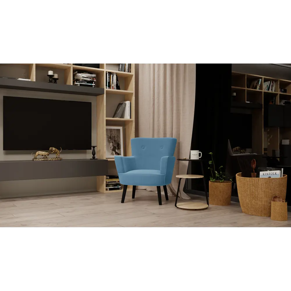 Кресло полиэстер Seasons Вилли 77x86x76 см цвет голубой STLM-2078930 - Вид №3