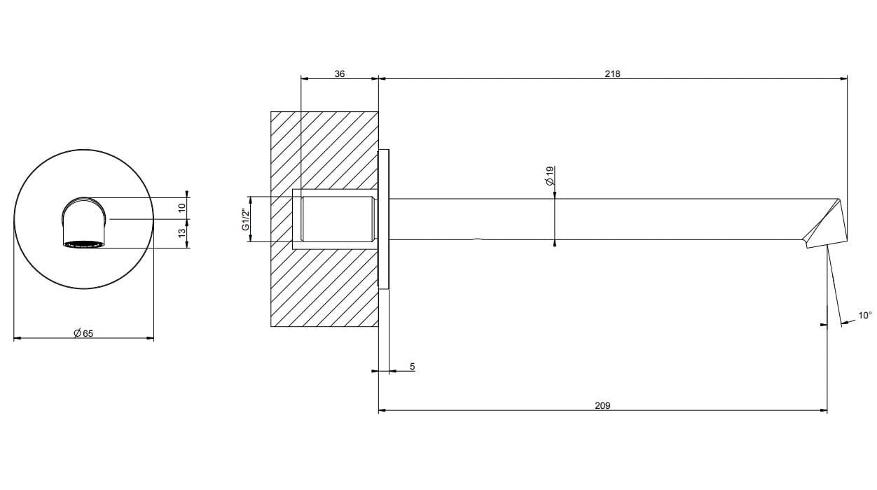 Настенный хромированный латунный дозирующий носик для умывальника Gessi кольцо ARCH-00052719 - Вид №2