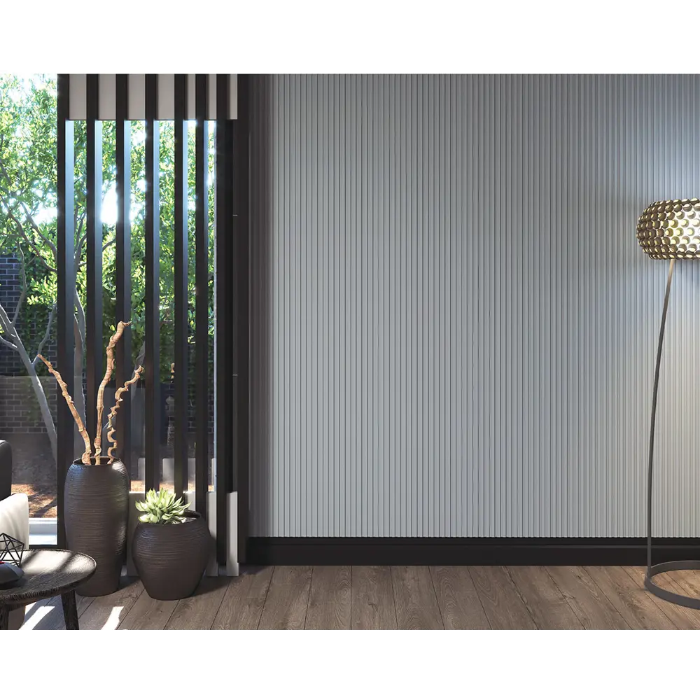 Стеновая панель рейка 3D МДФ серебро 280x15.8 см 89389810 STLM-2198407 Santreyd  - Вид №2