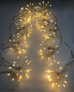 84905629 Гирлянда светодиодная фейерверк Christmas электрическая 1.8 м свет теплый белый STLM-0057075 Santreyd