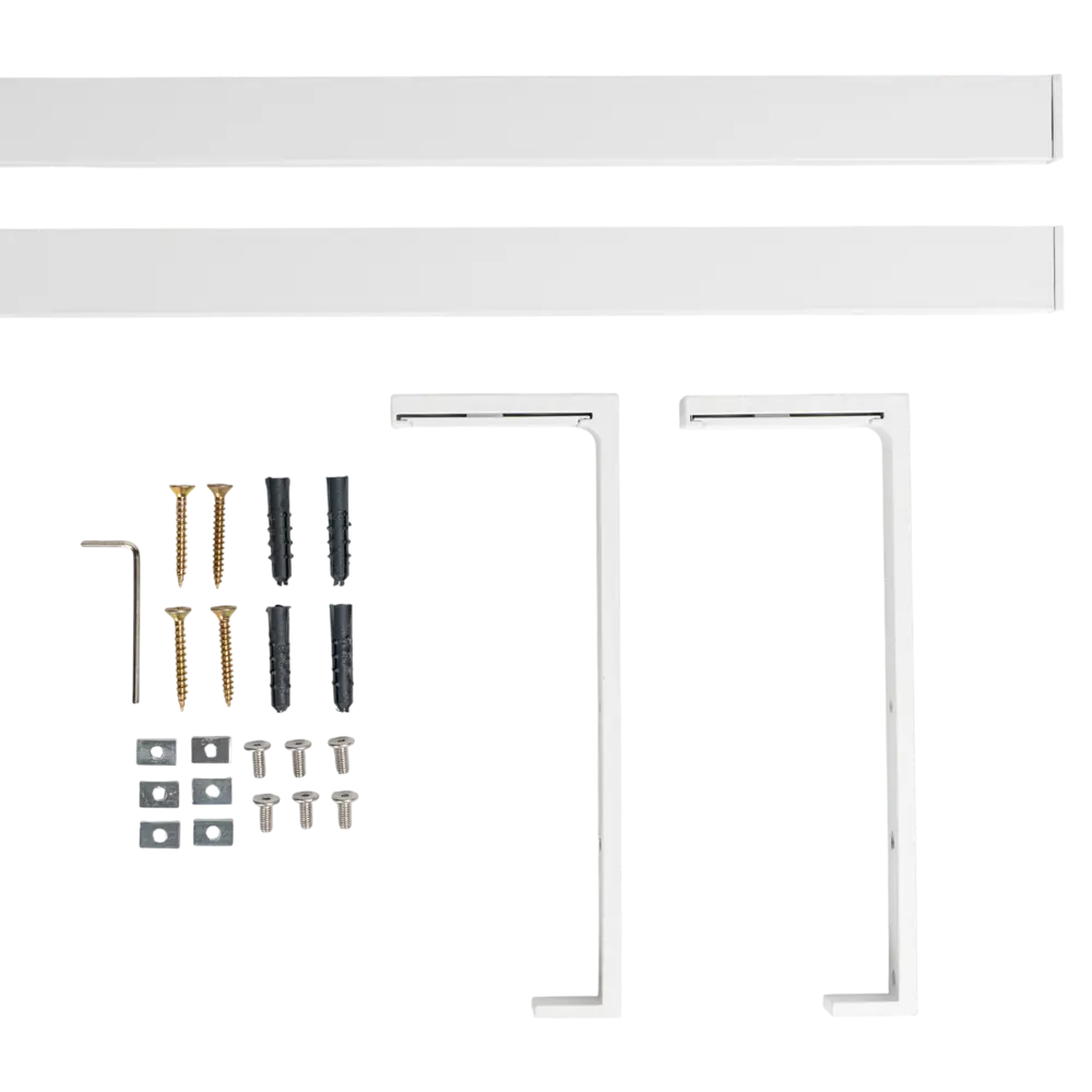 Настенный карниз раздвижной двухрядный Orbis Mini 160 см металл цвет белый матовый STLM-2028066 - Вид №1