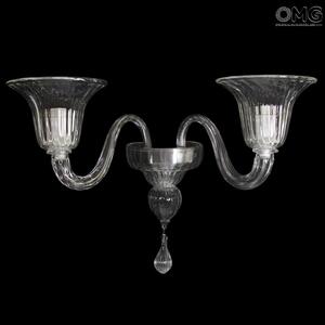 1168 ORIGINALMURANOGLASS Настенный Светильник Бра Кайзер на 2 лампочки - Либерти Liberty - муранское стекло 35 см