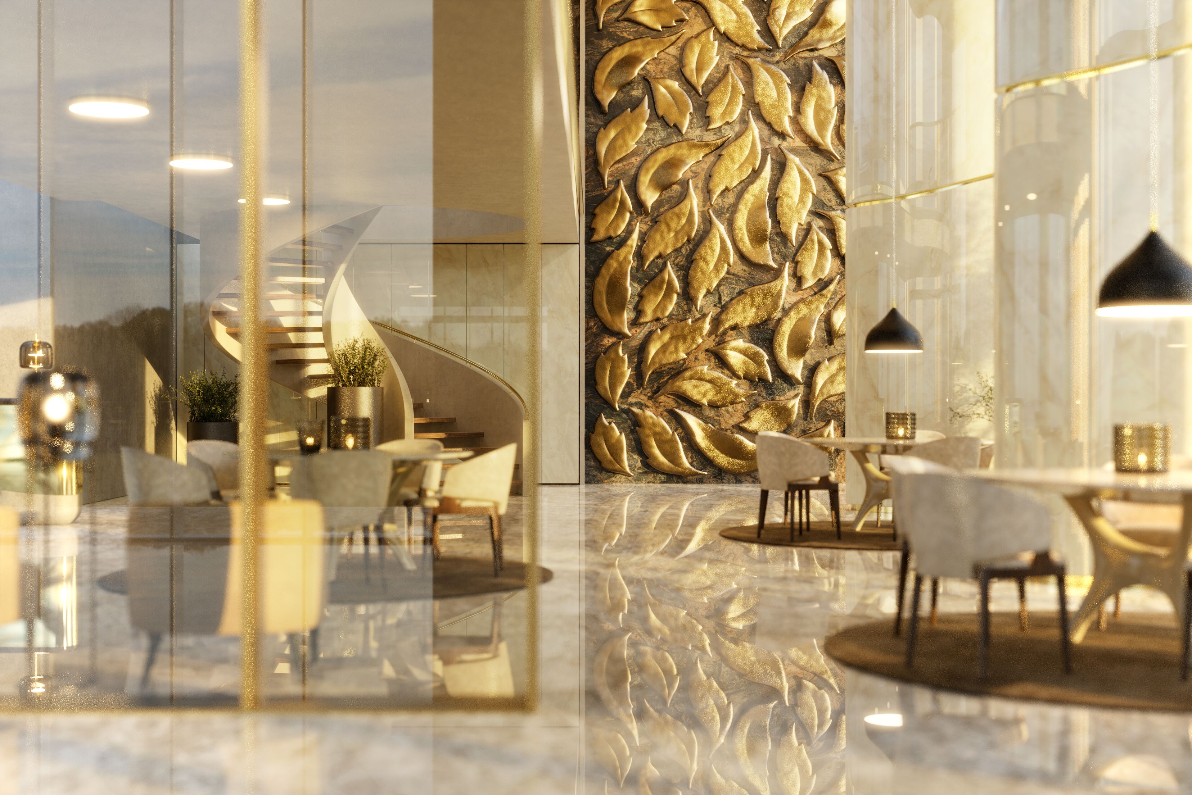 Декоративный элемент стены стеклоткани KARPA LEAFS KC 030-032 ARCH-00039601 - Вид №5