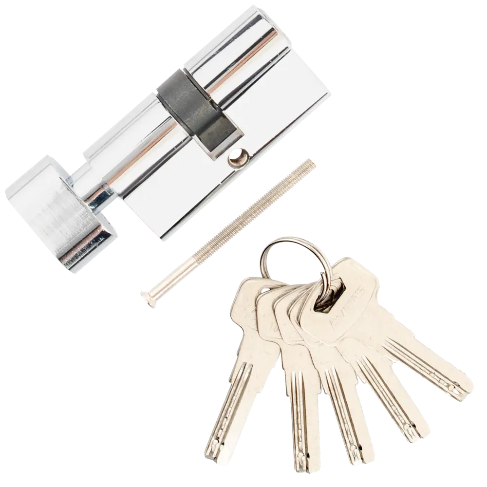 Цилиндр Avers ZM-60-C-CR, 60x17 мм, ключ/вертушка, цвет хром STLM-2074326 - Вид №1