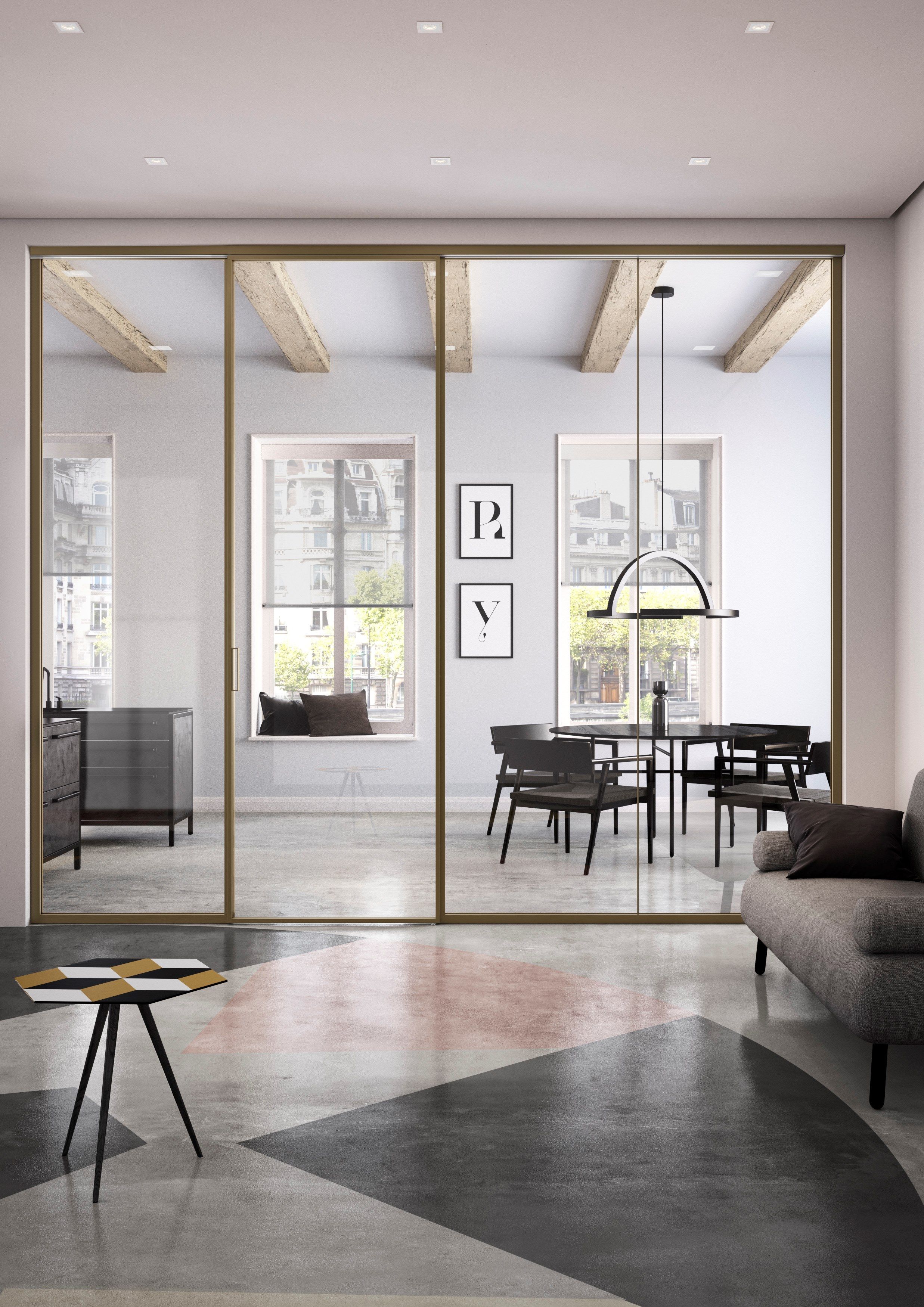 Подвижная стеклянная раздвижная стена для офиса ALBED All Ways ARCH-00004524