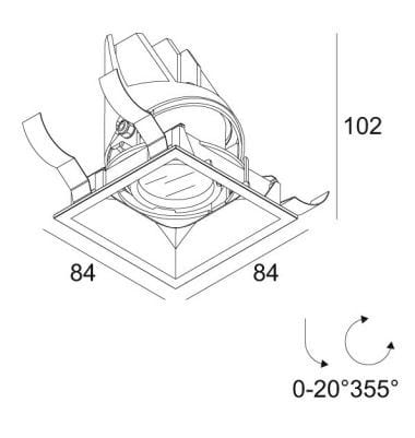Металлический квадратный светодиодный светильник Deltalight Entero ARCH-00065410 - Вид №1