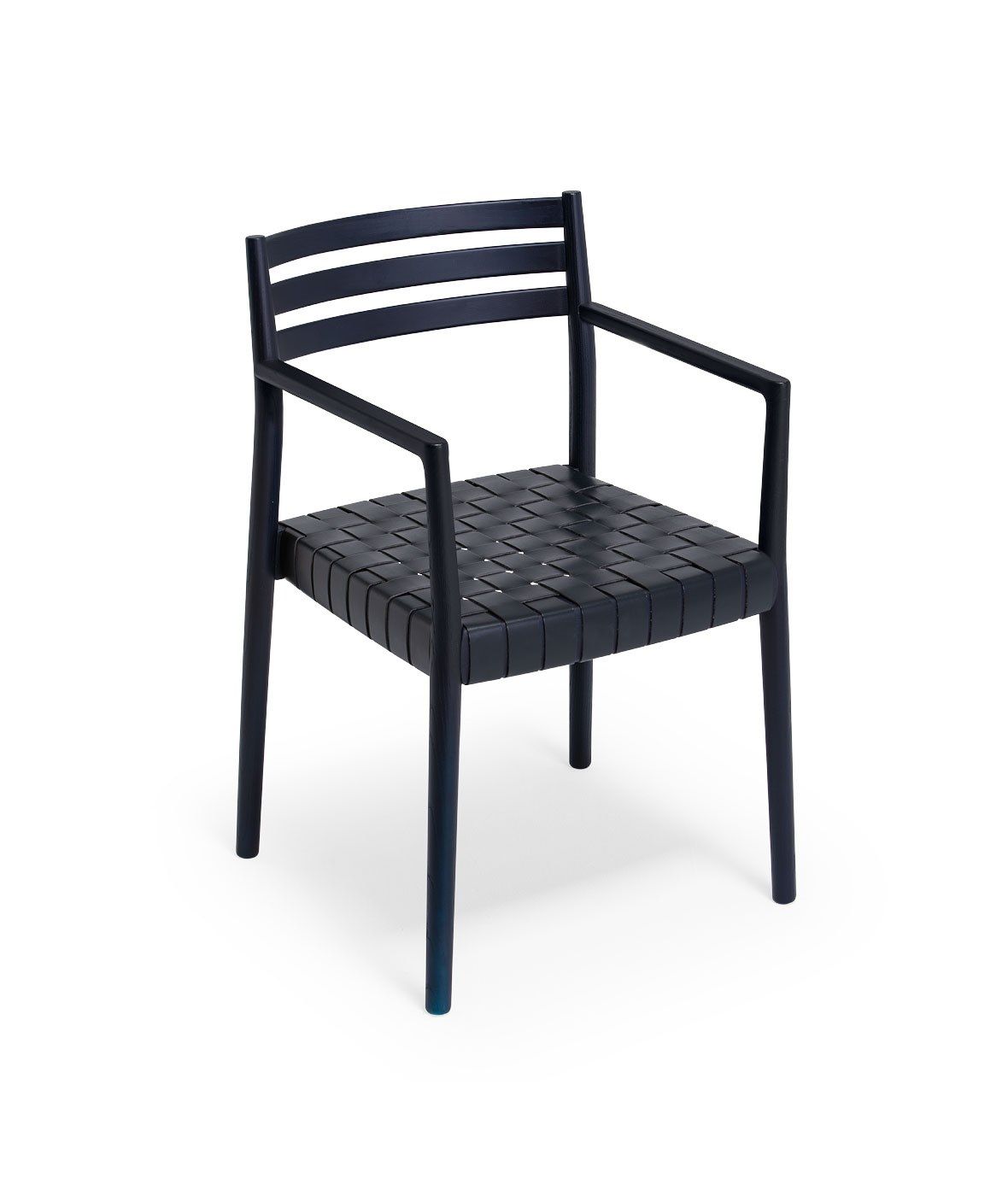 Деревянный стул с подлокотниками и сиденьем из натуральной кожи Vergés Bogart ARCH-00145518 - Вид №1